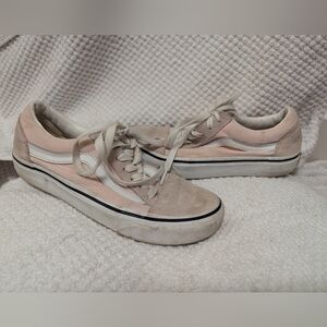 Vans Pink and White Women's Sneakers
